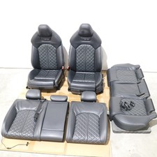 13-18 Audi S6 A6 C7 Oem Diamond Stitched Front Rear Black Leather Seats Set