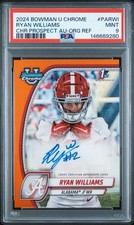 Ryan Williams 2024 Bowman Chrome U 1st Orange Refractor Autograph 11/25 PSA 9