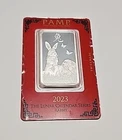 2023 Pamp Suisse Lunar Rabbit 1 oz Silver Coin w/ Mint Error (Missing Butterfly)