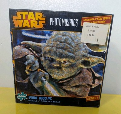 STAR WARS Photomosaics Yoda 1000pc Puzzle Buffalo Games NEW Old Stock