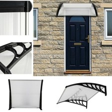 100x80 Flat Porch Front Door Canopy Shade Patio Roof Awning Rain Shelter Outdoor