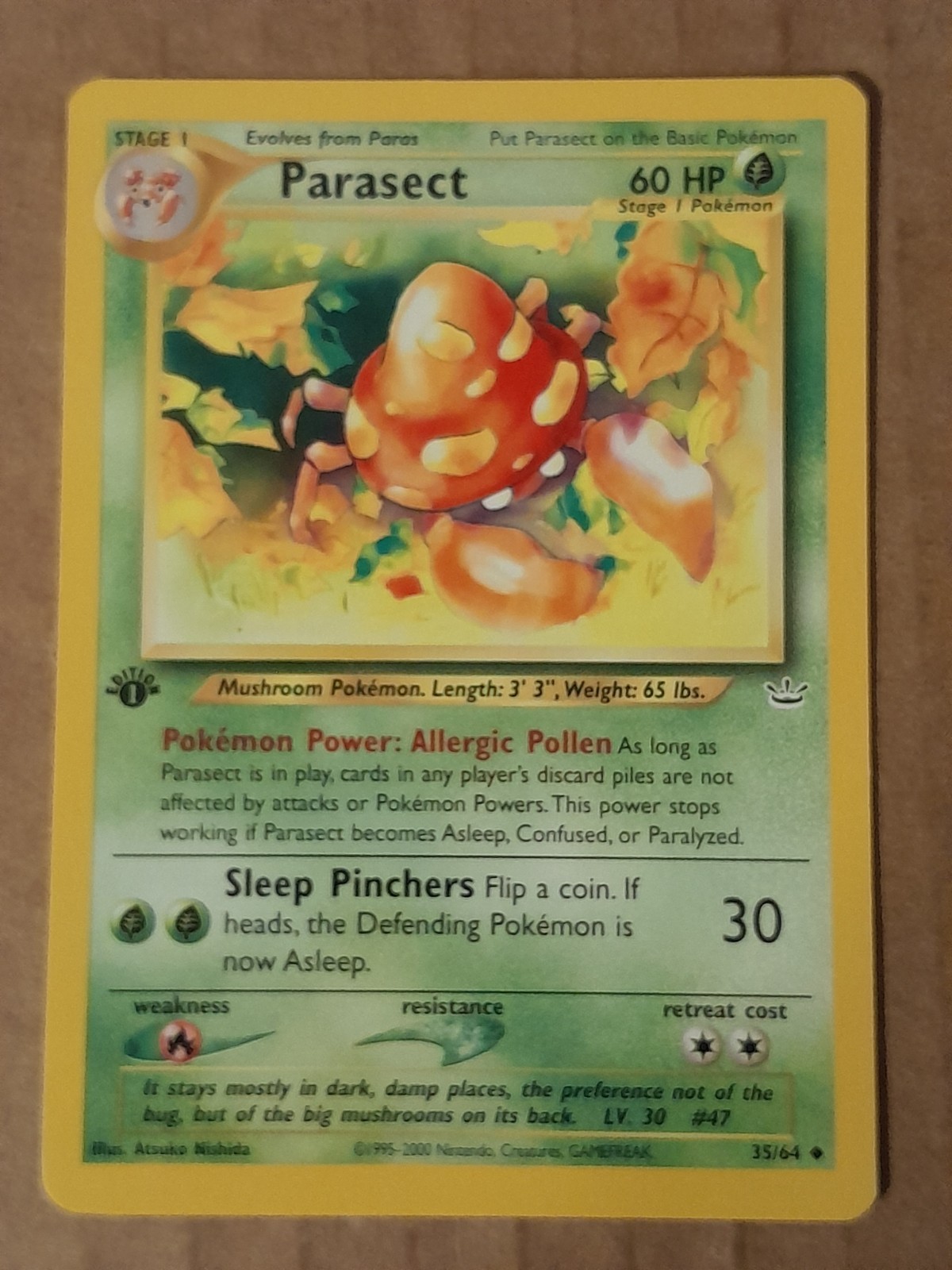 Pokemon Parasect 35/64 Neo Revelation 1st Edition LP See Pictures