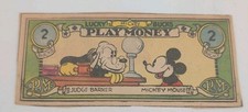 Lucky Bucks Play Money 1930's Disney Mickey Mouse And Judge Barker