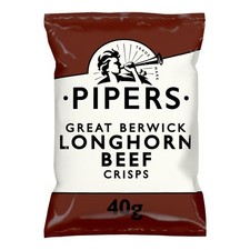 Pipers | Great Berwick Long Horn Beef Crisps | 24 x 40g