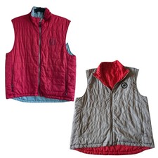 Target Employee Insulated Quilted Vest Size Medium Reversible Red Gray Uniform