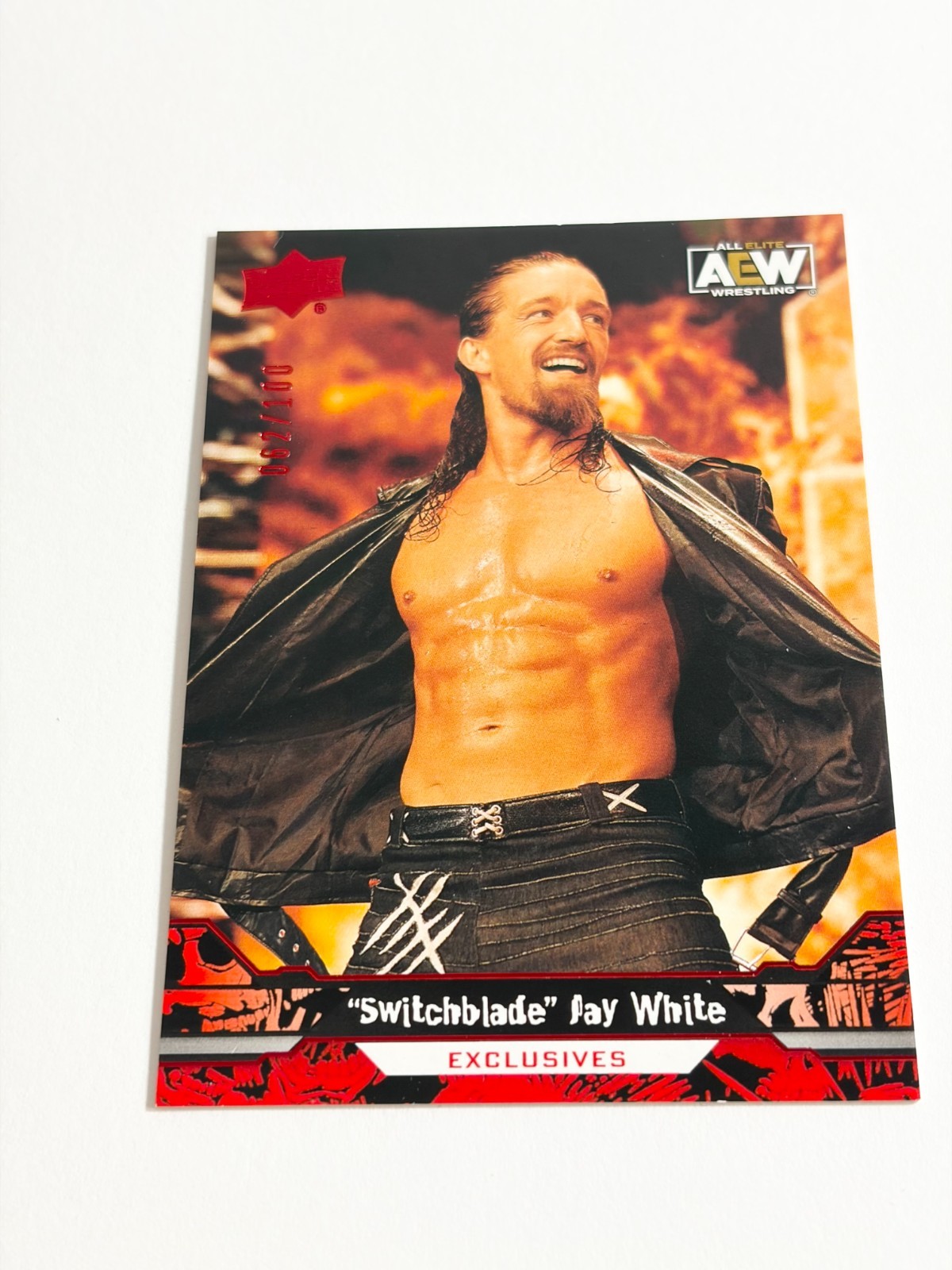 Switchblade Jay White Exclusives 062/100 2023 Upper Deck AEW Card # 64