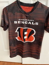 Cincinnati Bengals NFL Football Youth Shirt Size Medium Reversible Black Orange
