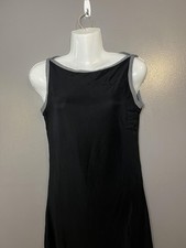 Vintage Ann Mali Dress Womens Small Black Knit Sleeveless Tank Sheath Made USA