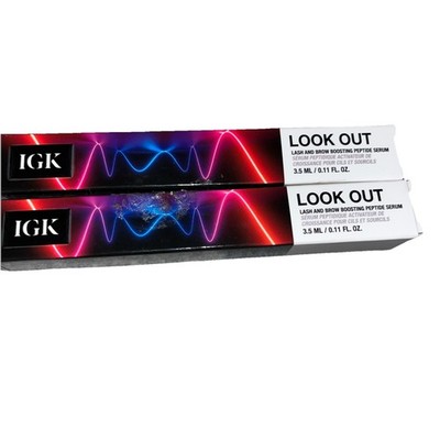 (2) IGK Look Out Lash And Brow Boosting Peptide Growth Serum 0.11 Oz NIB