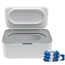 Flushable Wipes Dispenser Compatible with Cottonelle, Wipe White and Grey