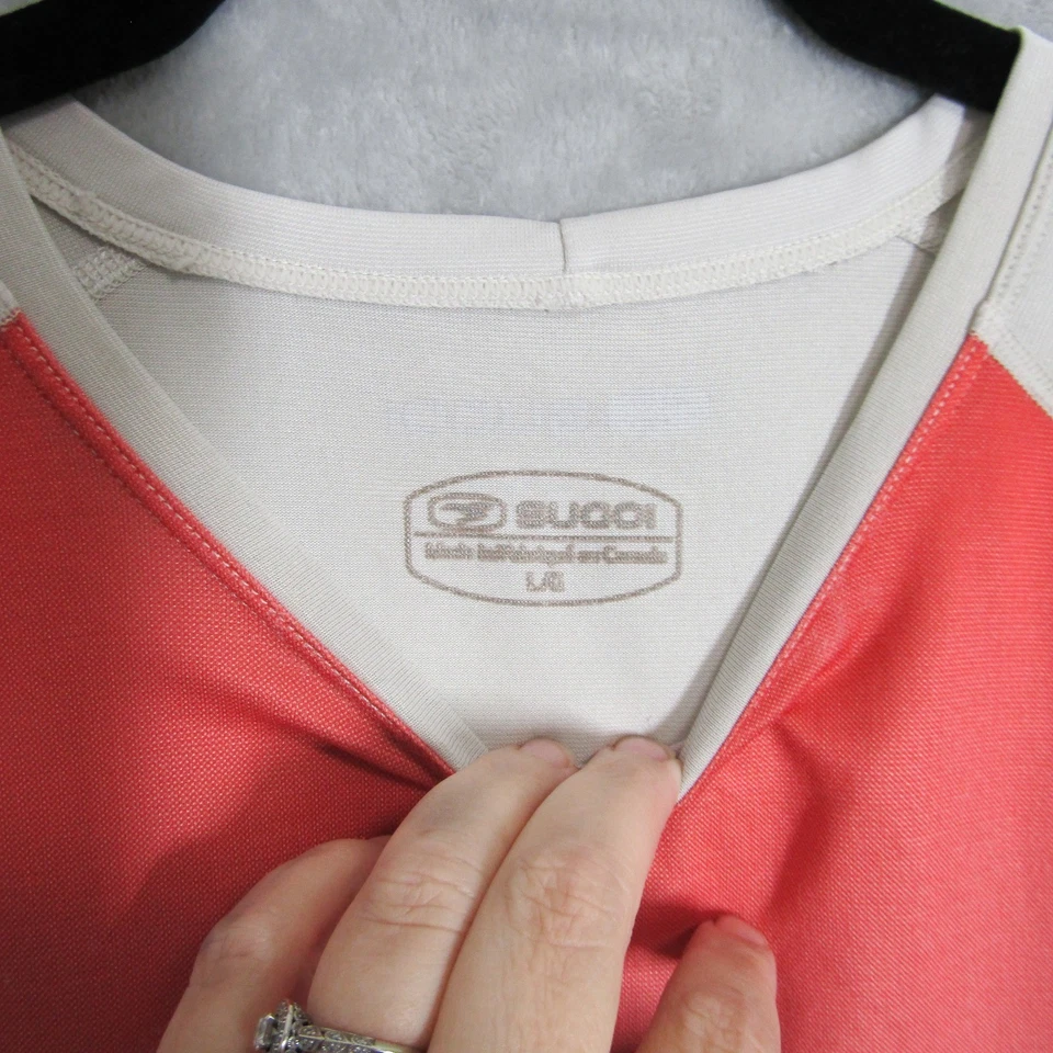 Camisa de corrida esportiva Sugoi feminina manga longa estampa floral bege G - Imagem 3 de 4