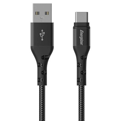 ENERGIZER, USB-A / USB-C Kabel 2 m Nylon geflochten knickfest
