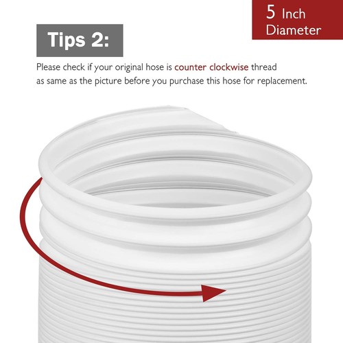 TURBRO Portable Air Conditioner Universal Exhaust Hose - 5 Inch Diameter, 78 ... - Picture 4 of 8