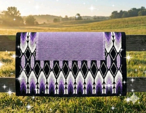 ranch saddle pad Lavender Black Purple White 34×38 and Other Sizes  - Afbeelding 1 van 6
