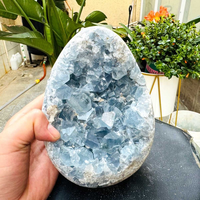 6.7LB Natural Blue Crystal Cave Quartz Crystal Mineral Specimen Reiki Healing