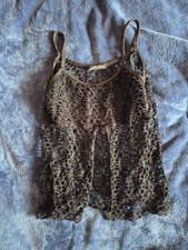 Vintage gothic goth black great feeling ladies net top, 90s, small