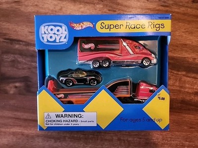 2001 Hotwheels Kool Toys Super Race Rigs Car With Two Trucks