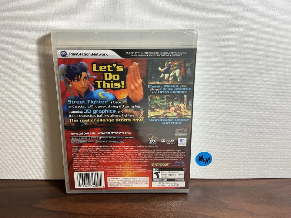 Street Fighter IV (Sony PS3, 2009) Brand New Sealed Side Black Label Y-fold Mint - Image 2 of 4