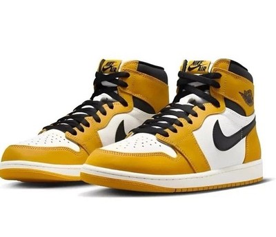New Jordan 1 Retro High OG Yellow Ochre Black White Sail DZ5485-701 Size 10.5