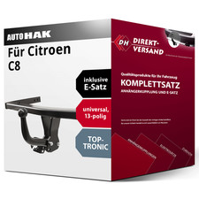 Für Citroen C8 EA/EB (Auto Hak) Anhängerkupplung starr + E-Satz 13pol universell