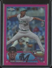 2023 Topps Chrome Update EURY PEREZ RC Rookie Debut Magenta Refractor /399 JS1