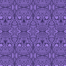 Tula Pink Sugar Skulls Oracle Purple Yard Cotton