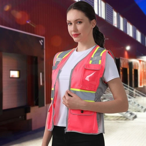 HYCOPROT Safety Vest for Women Mesh Reflective Lady High Visibility Construct... image 5