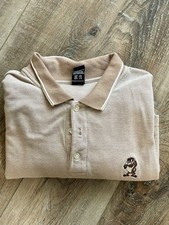 Vintage Warner Looney Tunes Taz Tasmanian Devil Polo Shirt Tan XXL Preowned