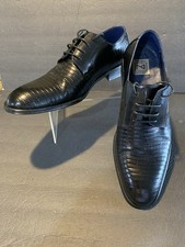Mauro Alessi Men's Size 13 Black Leather, Lace Up Faux Lizard Print, Dress Shoe