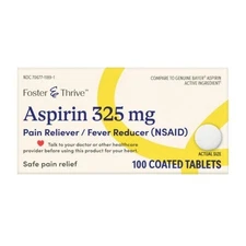 Aspirin Coated 100 Tabs 325 Mg by Foster And Thrive