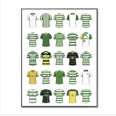 Celtic Football Shirt Poster, Celtic Football Poster, Classic Soccer Print, A4