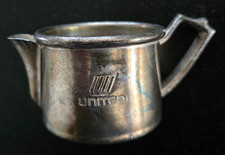 Vintage 1960's Silver Plate United Airlines Logo Cream Pitcher, Grand Silver Co