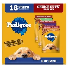 Pedigree Choice Cuts in Gravy Variety Pack Pouch Wet Dog Food - 3.5oz/18ct