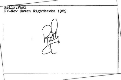 1980's -Paul Kelly- Signed/Autograph/Auto Index Card Los Angeles Kings NHL