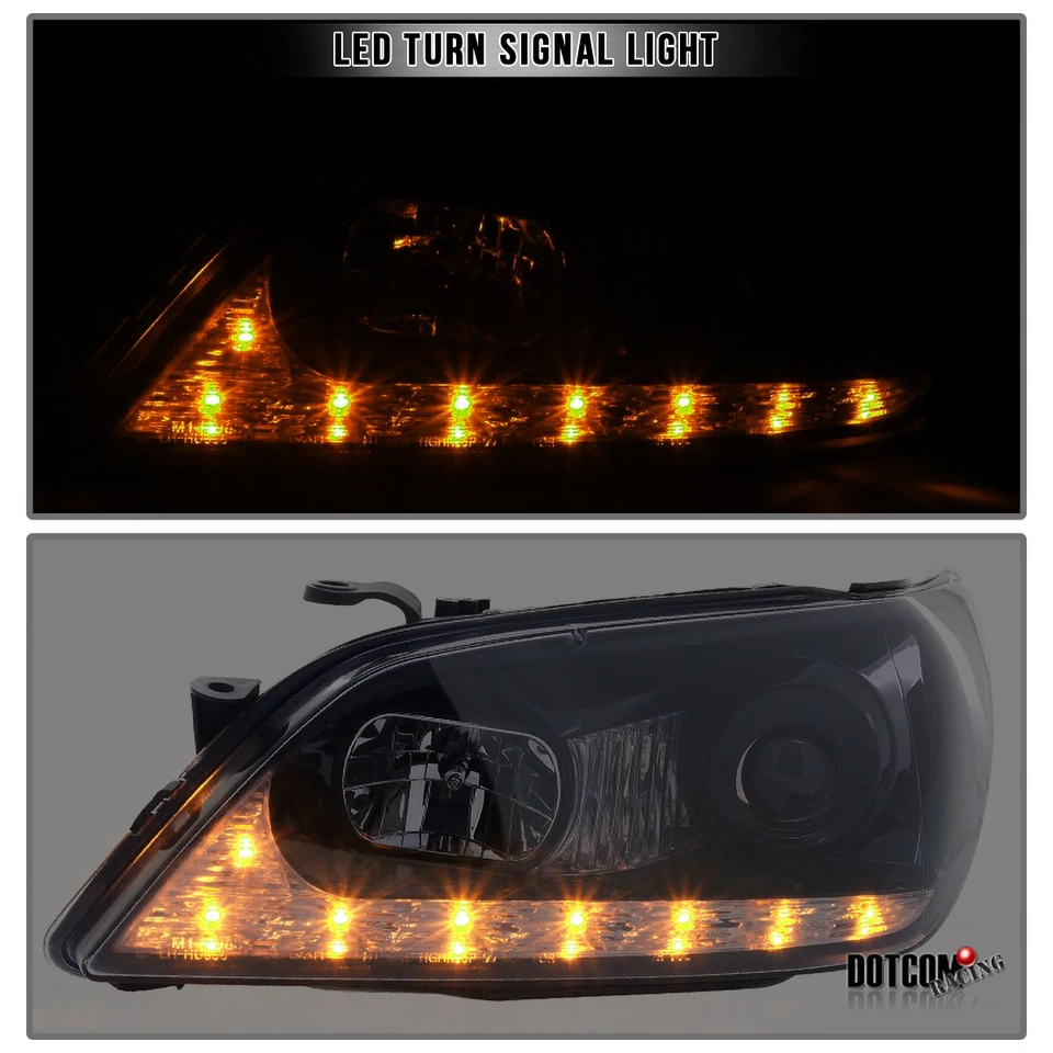 Fit 2001-2005 Lexus IS300 Black Smoke LED Strip Projector Headlights Lamps 01-05 Foto 3 de 4