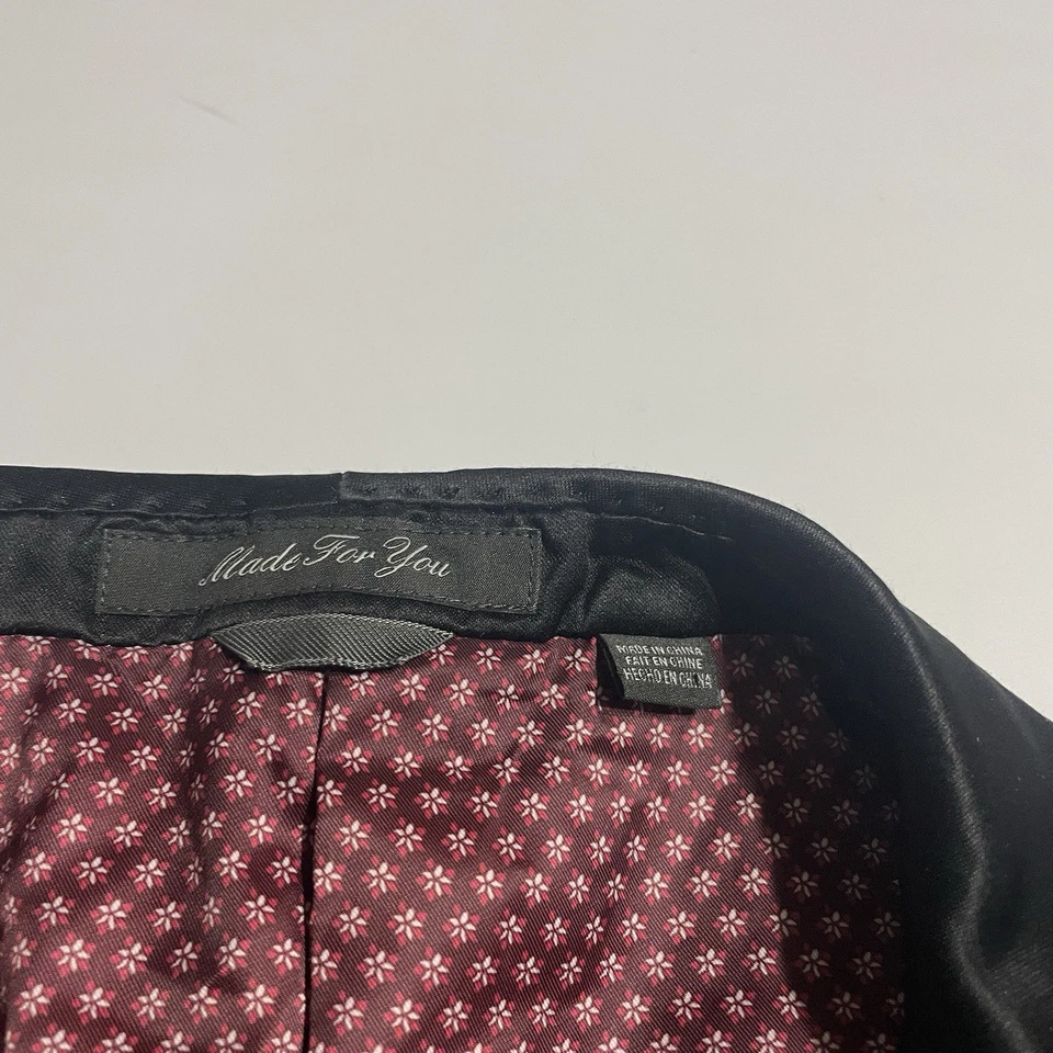 Blazer Esmoquin Indochino A Medida Rojo Granate Negro Terciopelo Esmoquin Chaqueta de Cena 44L Foto 3 de 4