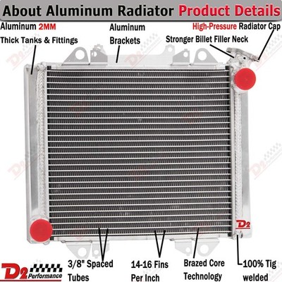 Replacement 2 Row Aluminum Radiator For 2010-13 Kawasaki KRF 750 TERYX KRF750