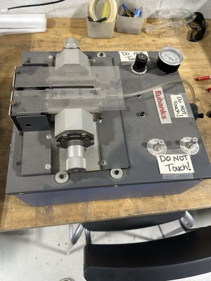 #ad Eubanks Bench Top Industrial Equipment Unit w Pressure Gauge Hose Knobs $150.00