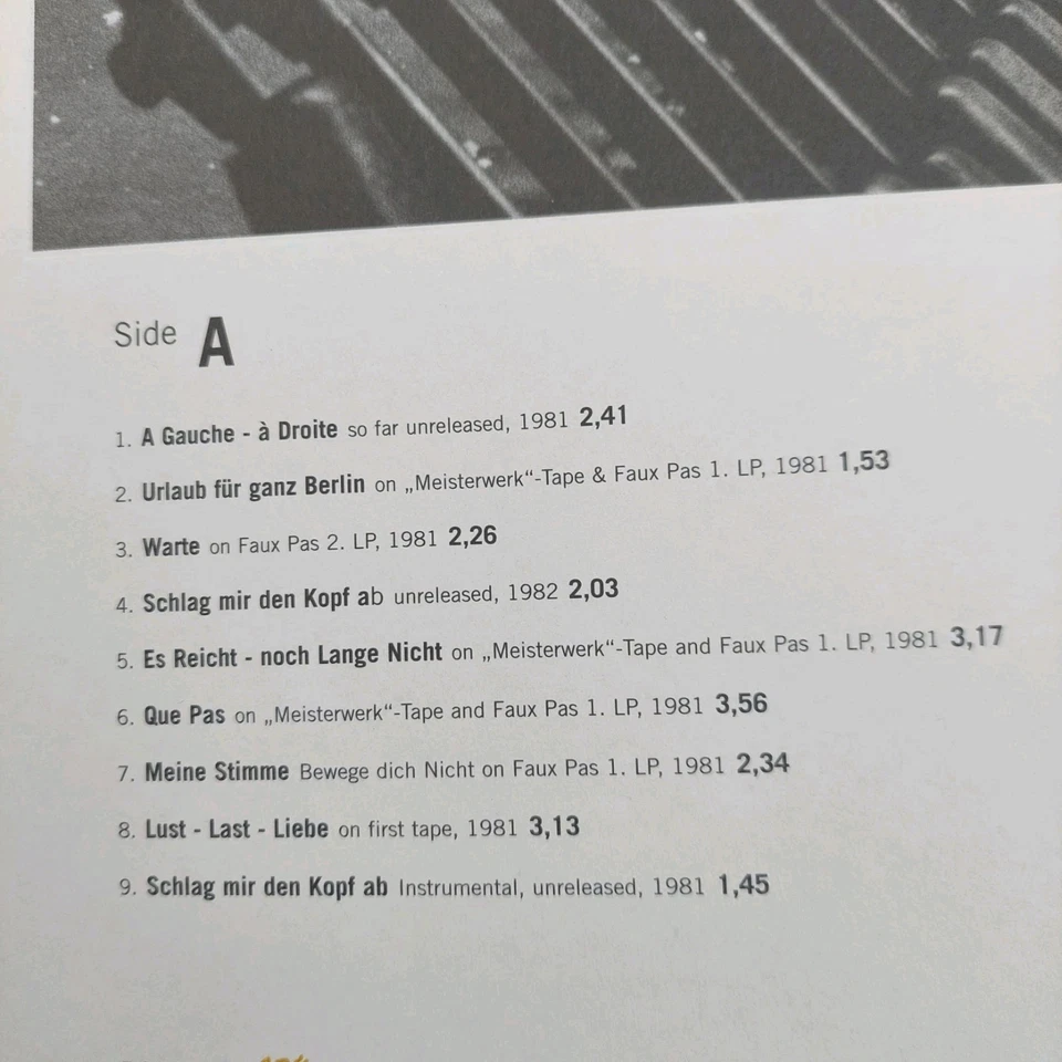 SPRUNG AUS DEN WOLKEN - " EARLY RECORDINGS " - ORG. LP 2004 - BERLIN - TOP - Bild 3 von 4