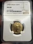 1993 $10 Gold American Eagle NGC MS69