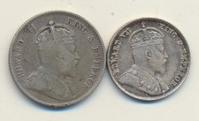 Hong Kong: British 1903 King Edward VII Silver 5c & 10c (2 Coins)