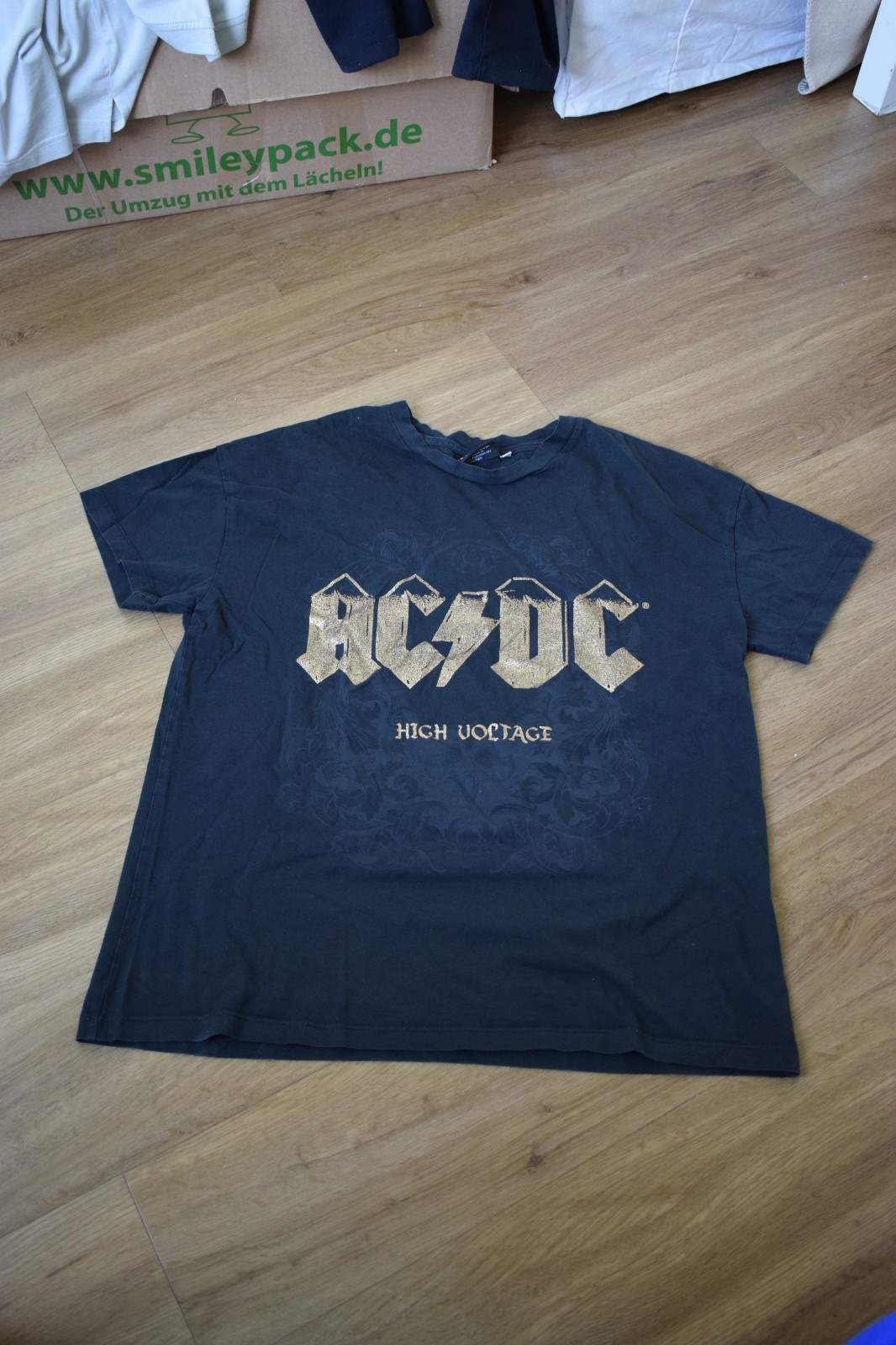Vintage AC/DC High Voltage T-Shirt | Black & Gold Glitter Graphic | Size [Insert image 6