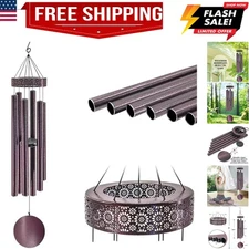 with 6 Heavy Tubes for Outside Deep Tone - 48" Wind Chimes Outdoor Clearance,...