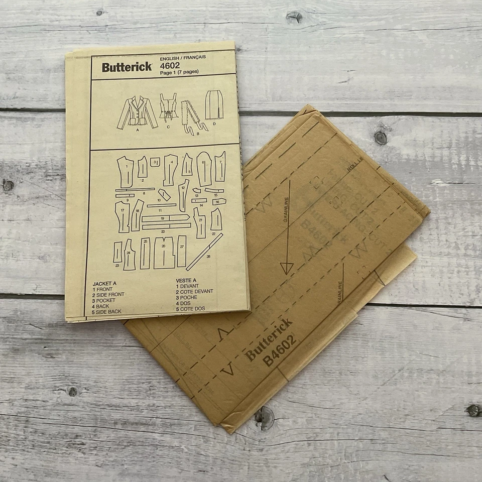 Butterick 4602 Sewing Pattern Jacket Top Skirt Suit Miss Sizes 6-12 UNCUT - Image 3 of 3