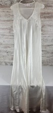 Oscar de la Renta Pink Label White Long Satin Nightgown Slip Dress M NWT
