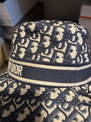 Christian Dior バケットハット サイズ59 Christian Dior Bucket Hat Oblique Monogram Navy Blue Size 59 US 7