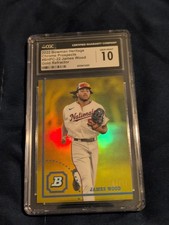 2022 Bowman Heritage Chrome Prospects James Wood Gold Refractor /50 Graded 10