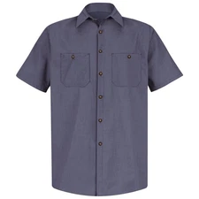 Red Kap Men's Short Sleeve Microcheck Uniform Shirt