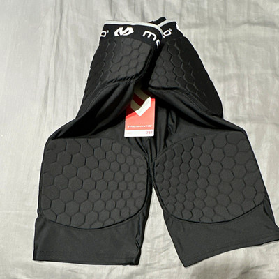 McDavid Hex Thudd Short Padded Compression Football Thigh Pads-Men-Black Size M