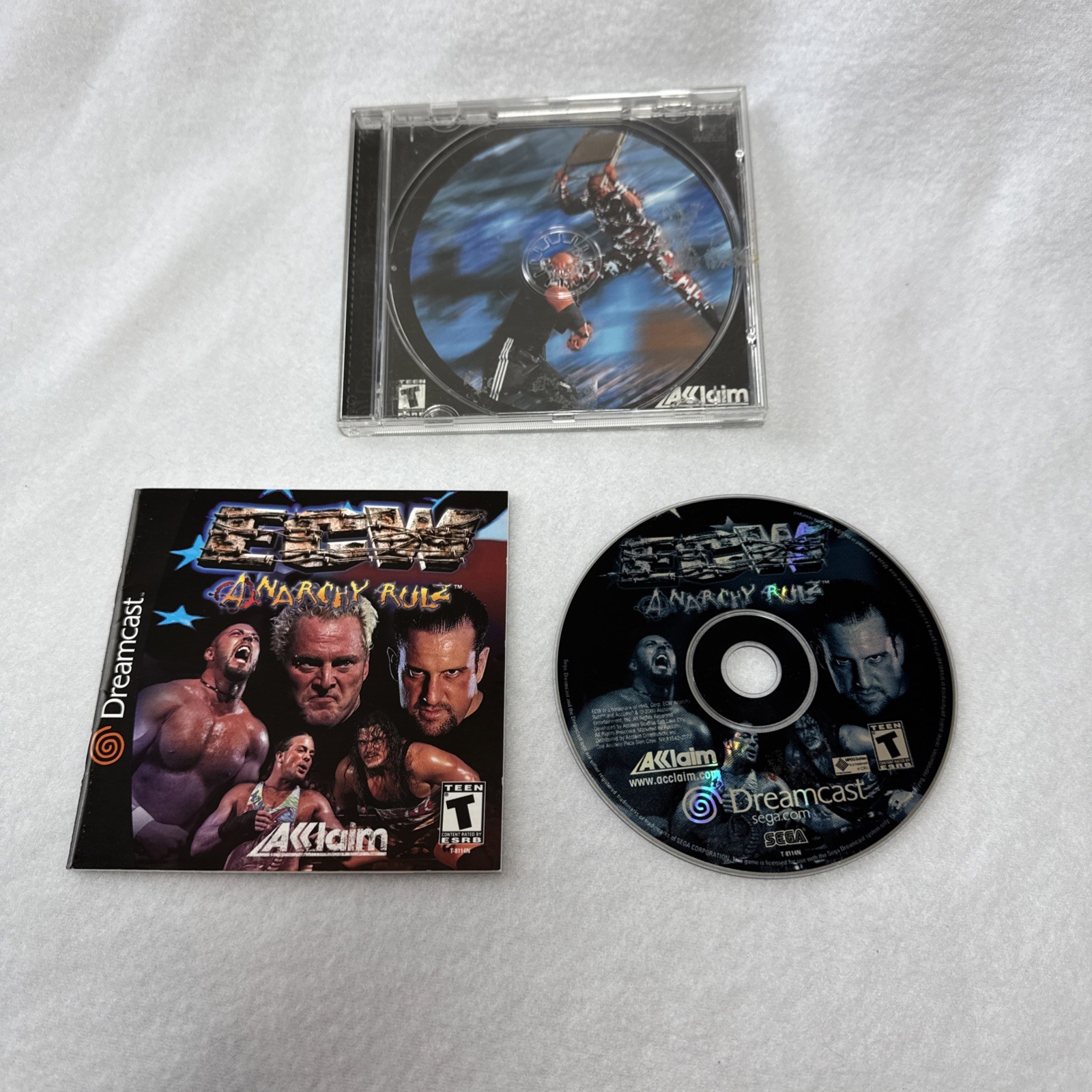 ECW Anarchy Rulz (Sega DreamCast) - Disc, Case and Manual - Untested